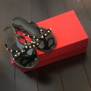 Valentino Rockstud jelly thong sandal